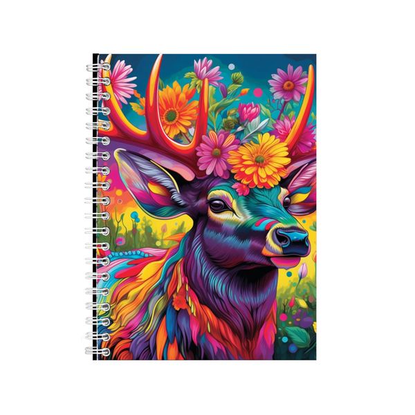 Lilies And Gerbera Elk Rainbow Neon Notebook Gift Idea A4 Notepad Pad 73