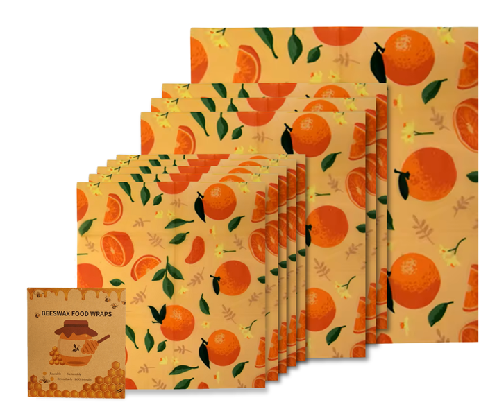 Reusable Eco-Friendly Beeswax Food Storage Wrapping Paper - 9 Pack