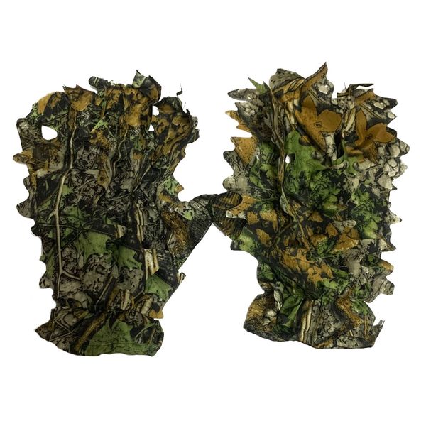 Fashion Camping 3D Leaf Non-Slip Camo Gloves