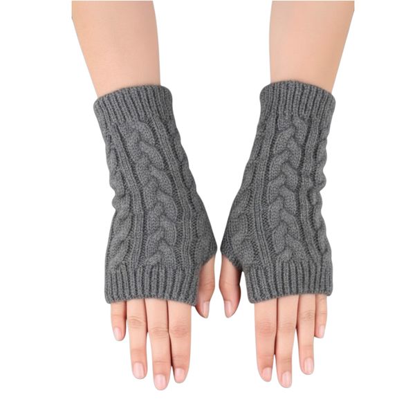CozyGrip Women's Winter Crochet Wrist Warmers Fingerless Knit Gloves