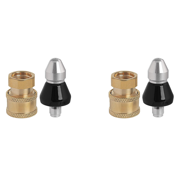 Sewer Cleaning Tool High-Pressure Nozzle 1/4In 1 Front 6 Rear Adapter
