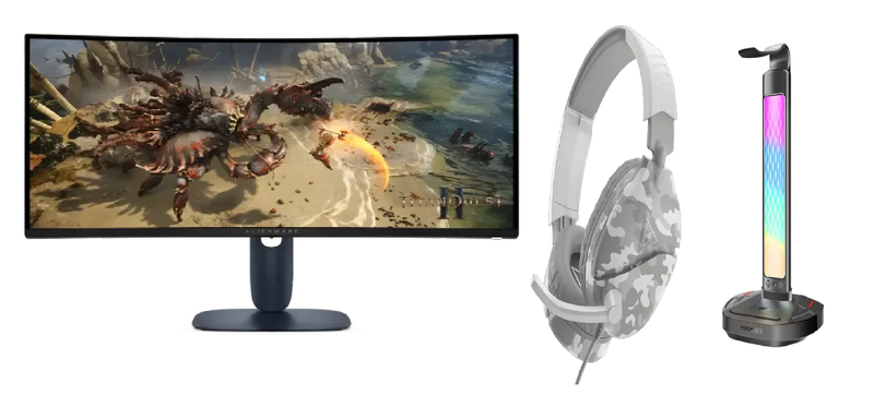 Alienware AW3425DWMCS3 34" WQHD Curved Gaming Monitor + Headset &amp; RGB Stand
