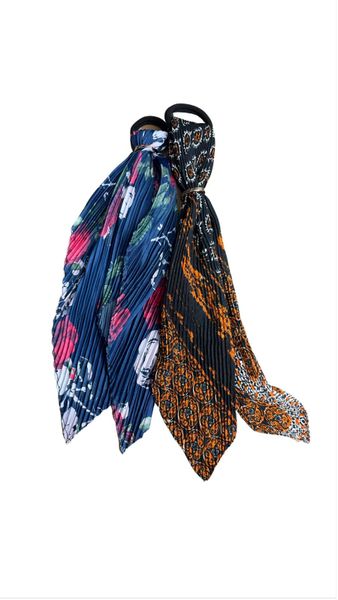 Pleated Head Scarf Wraps Scarves Neckerchief for Women - Set of 2