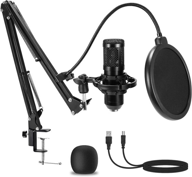 USB Gaming Microphone PC,Professional Cardioid 192kHz/24Bit Plug &amp; Play Mic