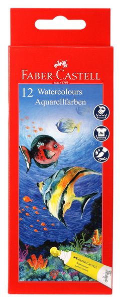 Faber Castell Watercolour paints 5ml Liquid tubes - Set of 12