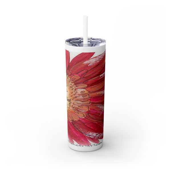 Pink Sunflower 600ml Stainless Steel Tumbler