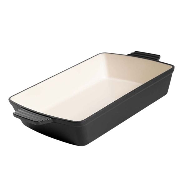 3.5L Cast Iron Enamel Baking Dish - Black