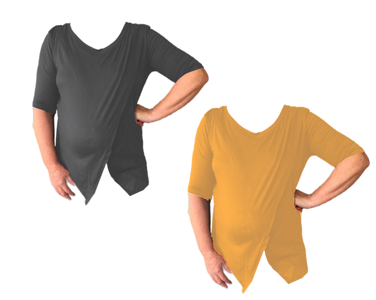 Short Sleeve-2 Pack-Grey &amp; Mustard image