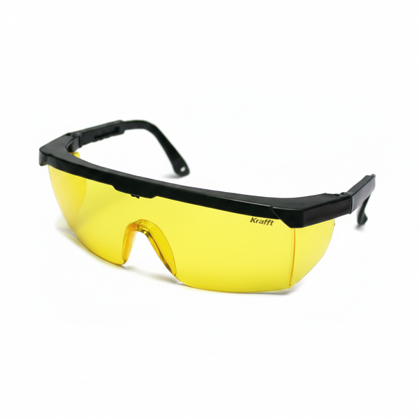 Krafft Full Rim Safety Glasses with Yellow Tint for Enhanced - 2 Pack