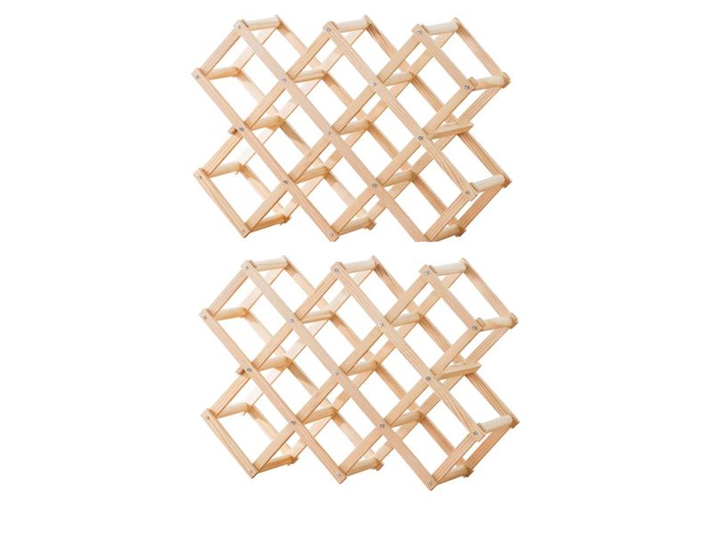 2 Pack Wood Wine Storage Holder