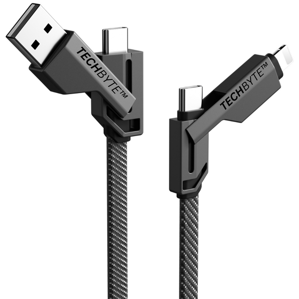 TechByte USB A/USB-C to Type-C Charging Cable - Premium Build- Rapid Charge