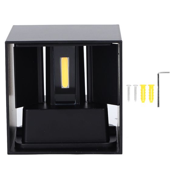 6W Black Square Led Wall Lamp Waterproof Dimmabl image