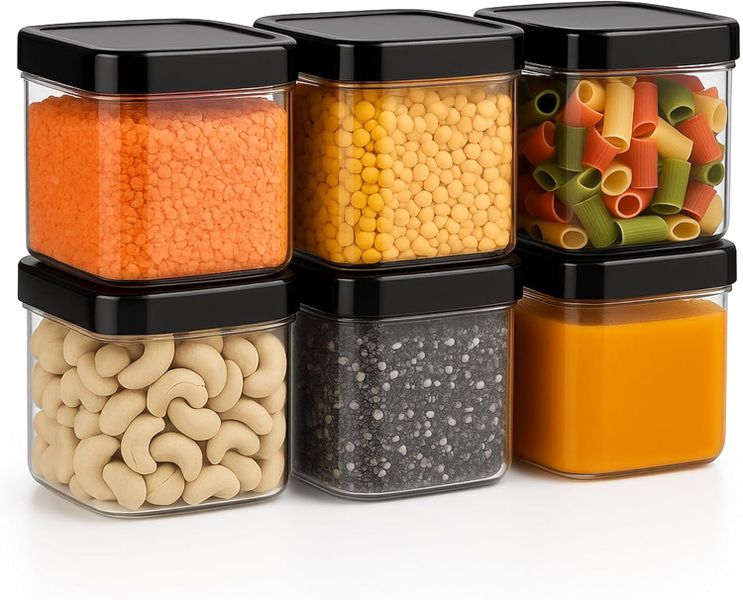 Sulfar Air Tight Kitchen Containers Set Pulses Cereals Grains Dry Fruits