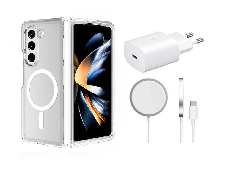 Combo Deal - Magnetic Case &amp; Wireless Charger for Samsung Fold 6