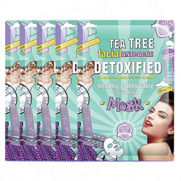 Set of 5 - Tea Tree Detoxified Anti-Acne Facial Mask Sheets