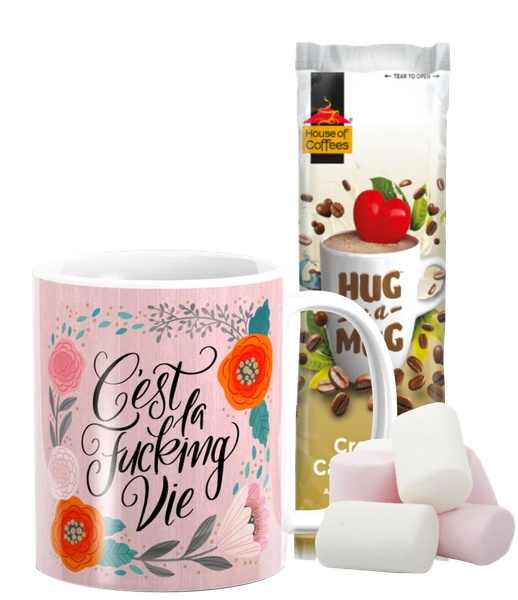 PepperSt Hug Mug with Marshmallows - C'est La F...ing Vie