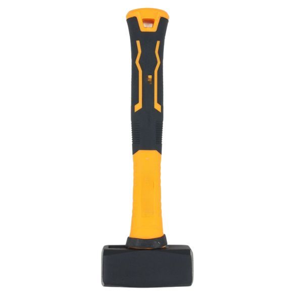 2kg 4LB Orange Sledge Hammer Steel Head Rubber Grip Striking Tool