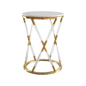 Modern Gold Metal Marble Surface Coffee Side Table AO13-2 | Shop Today ...