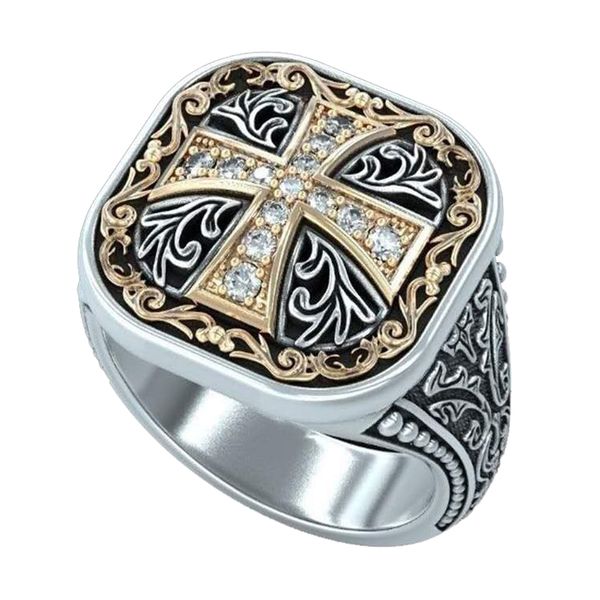 Medieval Knights Templar Cross Ring Size 12 (RG-AJZ936-12)