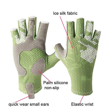 LSP Fishing Gloves Men Lightweight Half-finger Sun, 57% OFF