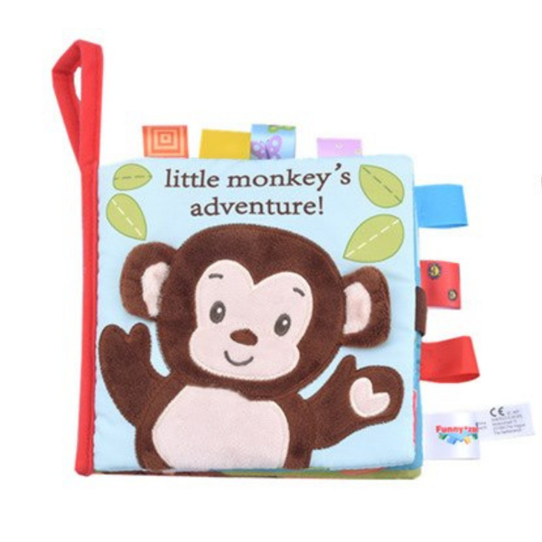 Soft Baby Label Cloth Book - Little Monkey's Adventure