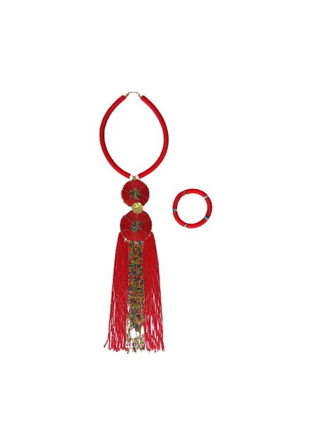 HS-Traditional Timeless Beaded Necklace &amp; Bracelet