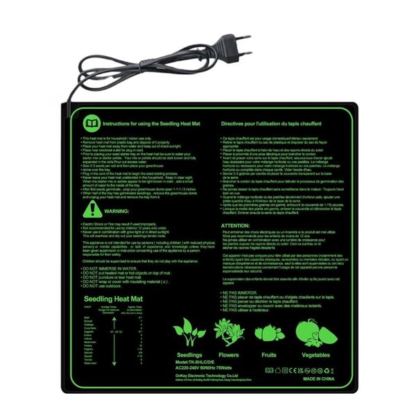 Waterproof Seedling Heat Mat, 50x50cm Durable Warm Hydroponic Heating Pad