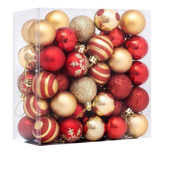 50pcs Christmas Plating Ball Holiday Outdoor Christmas Tree Decorations