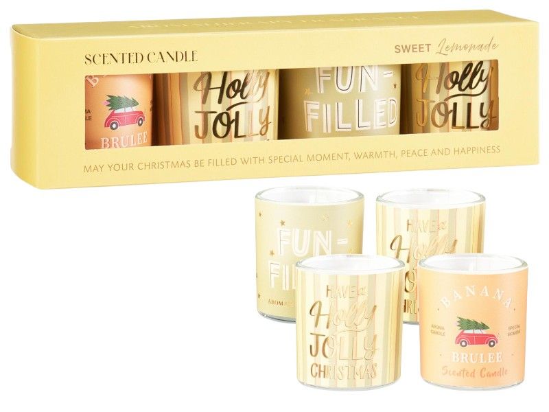 Scented Candle Set of 4 - Sweet Lemonade, 9hr Burn