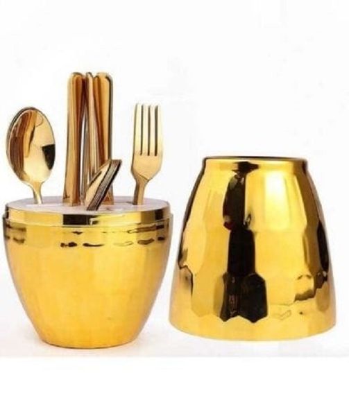 24 Pieces Stainless Steel Luxury Golden Cutlery Set-HY-229