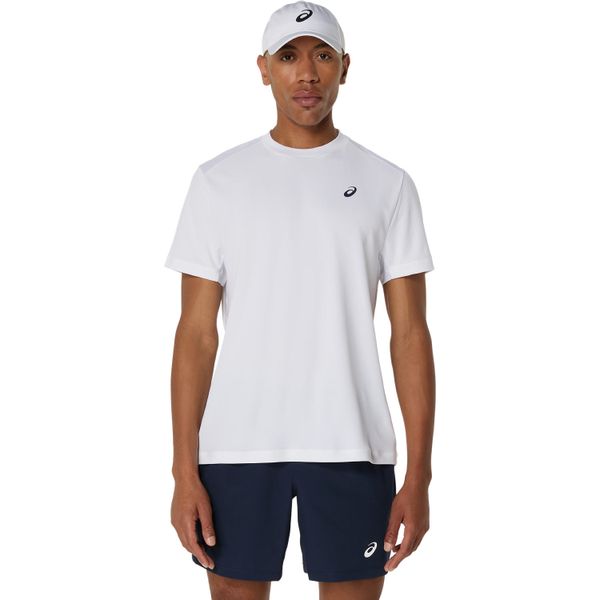 Asics Men's Court Short Sleeve Tennis T-Shirt - Brilliant White