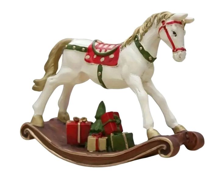 Toy Resin Charming Rocking Horse Figurine - 14cm