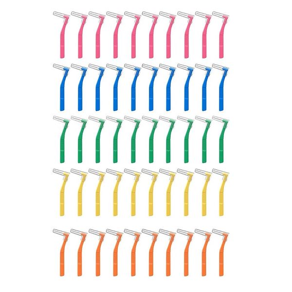 50 Pieces L-Shaped Interdental Brushes Toothpick Brush for Dental Health