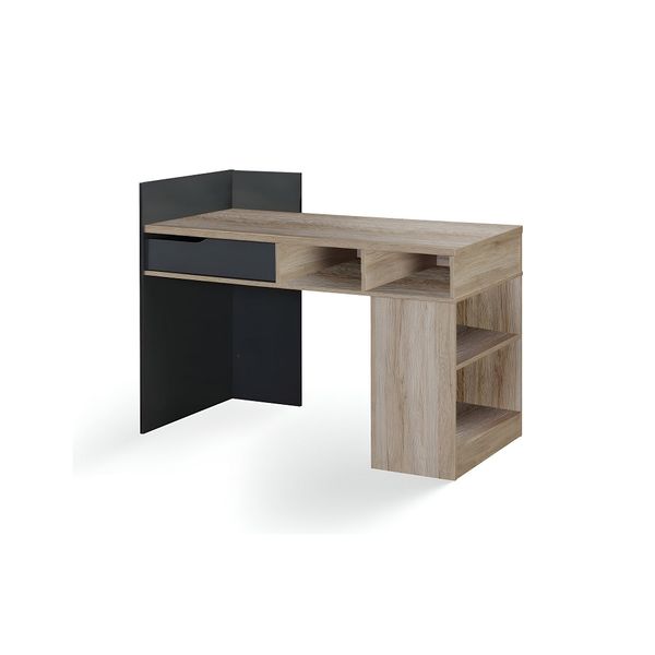 LINX Ohio Work Desk - Sonoma Oak &amp; Dark Grey