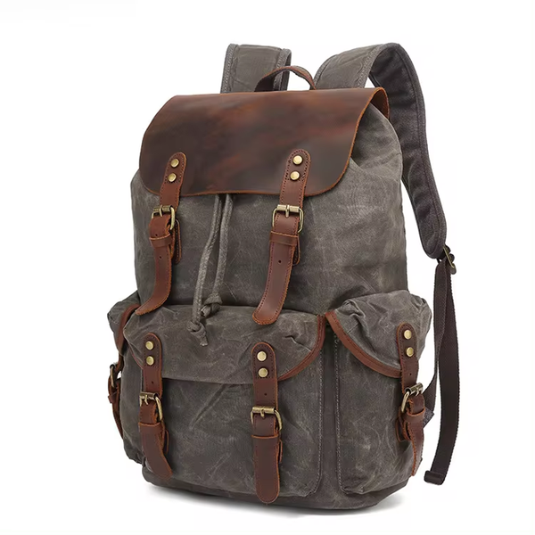 Vintage Leather and Waxed Canvas Laptop Bag and Backpack