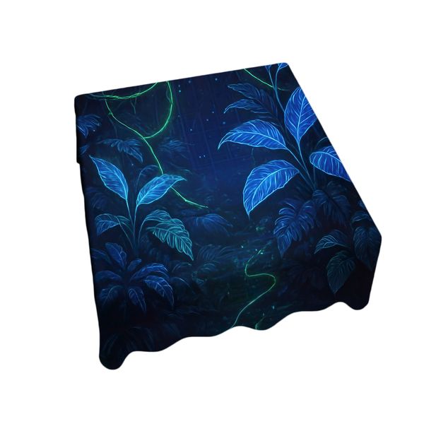 Cyber Neon Jungle Square Tablecloth by Nathan Pieterse