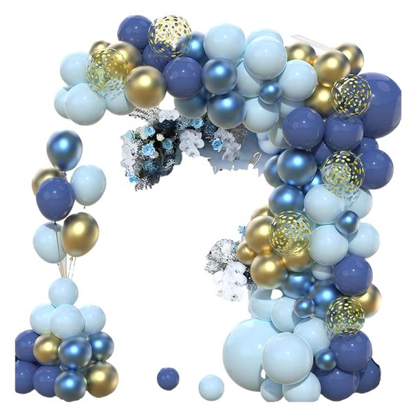 Balloon Arch Kit - Blue and Gold - 97 Piece
