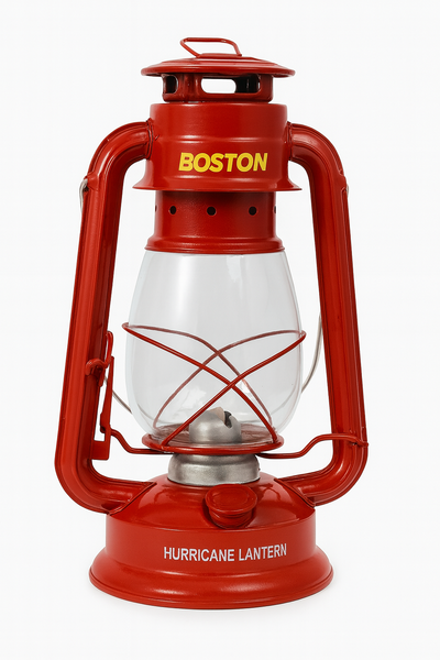 BOSTON Red Hurricane Lantern Paraffin Lamp for Camping +Load Shedding 204mm