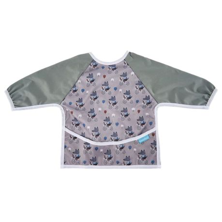 JanaS - Baby Long Sleeve Bib - fox on a bike Image
