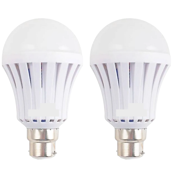 Two Loadshedding LED 9W Rechargeable Super Bright Smart Light Bulbs