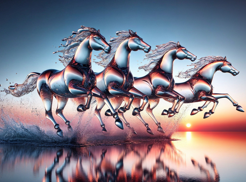 Modern Canvas Wall Art Home Decor -Water Horses