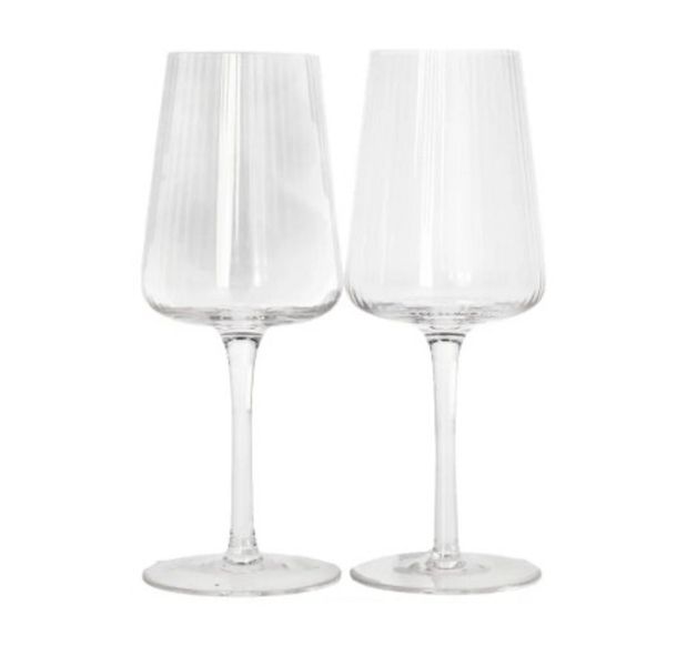 Elegant Design Crystal Stripe Polar Wine Glass Set 550mL- 2 Piece