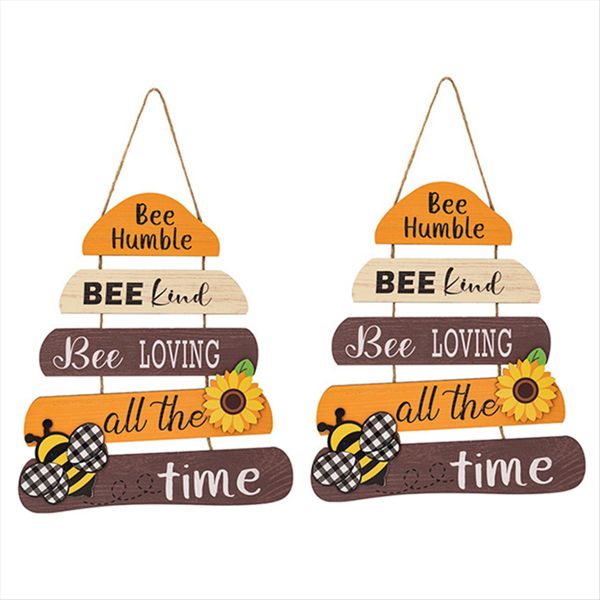 Type B Home Door Decoration Bee Welcome Sign Front Door Decoration