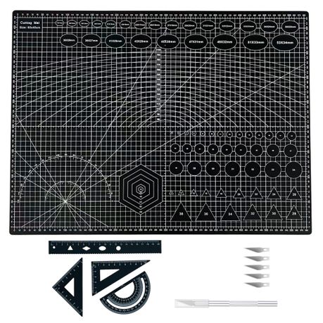 A2 Self-Healing Cutting Mat Set with Metal Rulers and Craft Knife Image