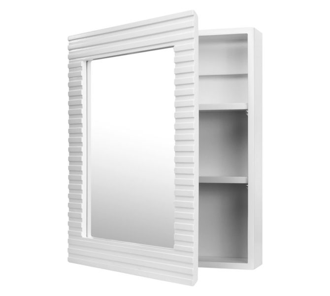 Framed Door Mirror Cabinet White 500 x 120 x 605 mm