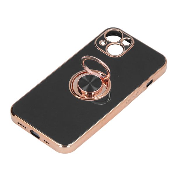 Rose Gold Glitter Plated Ring Stand TPU Case Compatible with iphone 13