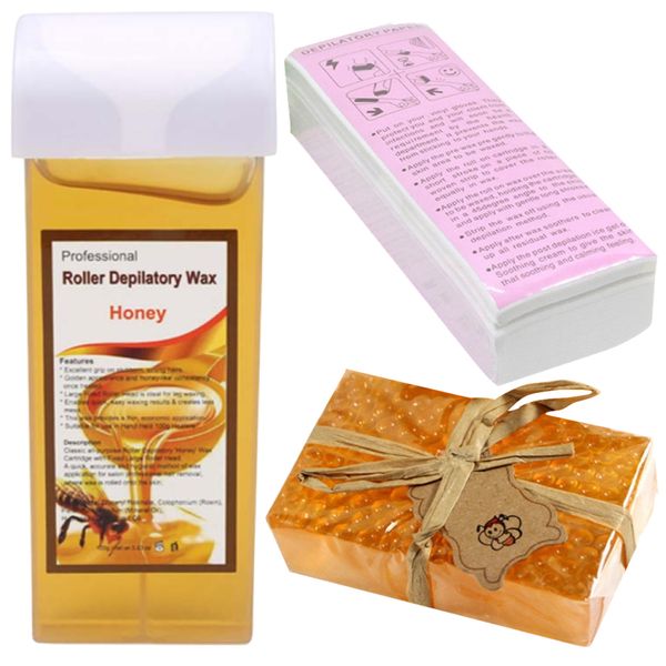 Beauty Gentle Depilatory Honey Wax With Wax Strips &amp; Soothing Honey Soap