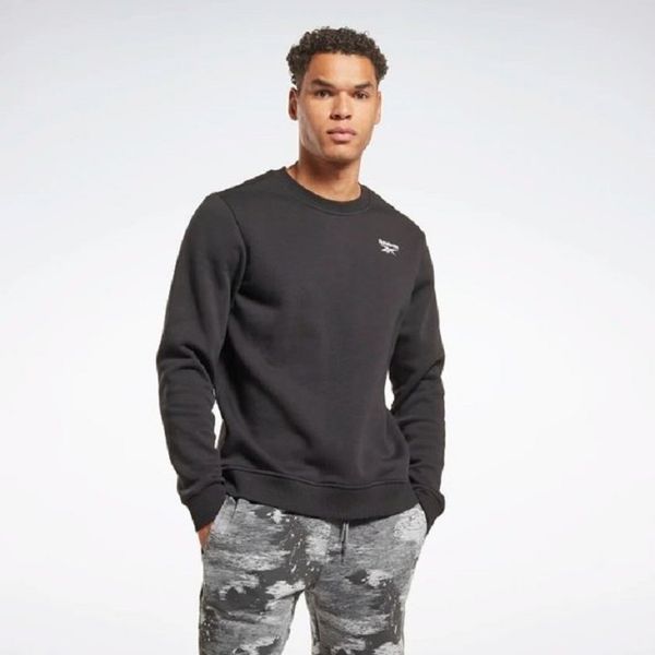 Reebok Men's Identity Fleece Stacked Logo Crew Sweatshirt - Vector Navy