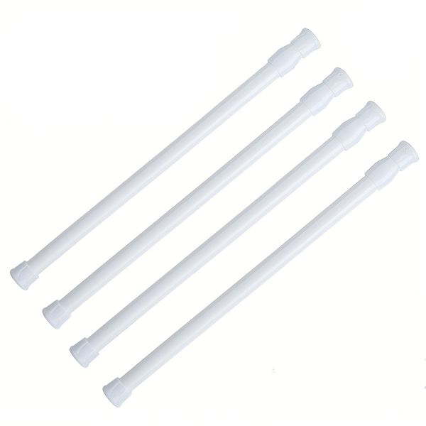 Adjustable Tension Curtain Rods 15.7 to 27.6 Inch Spring Loaded 4 Pack