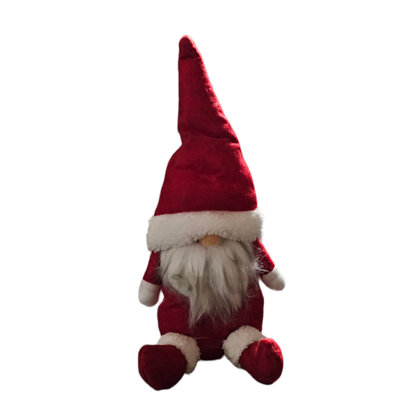 Christmas Decoration - Plush Sitting Gnome Santa